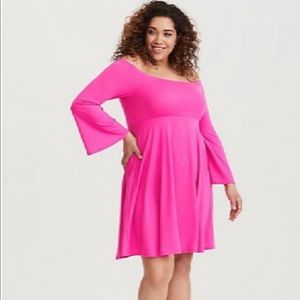 NWOT Pink off the shoulder dress